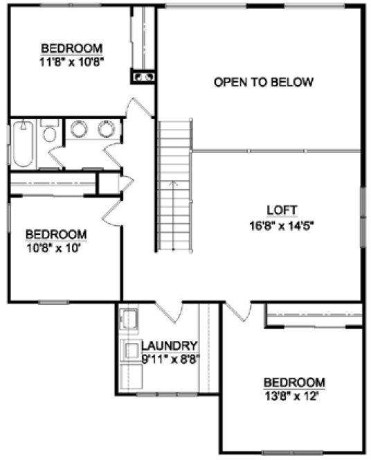 Second Floor Plan for House Plan #362422