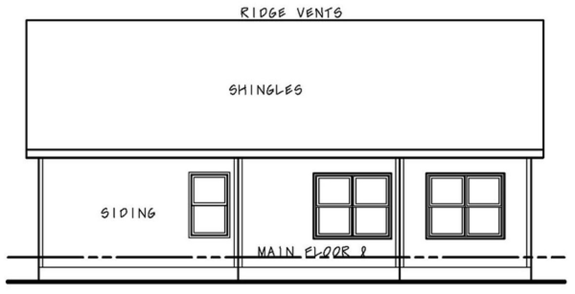 Rear Elevation for House Plan #157711