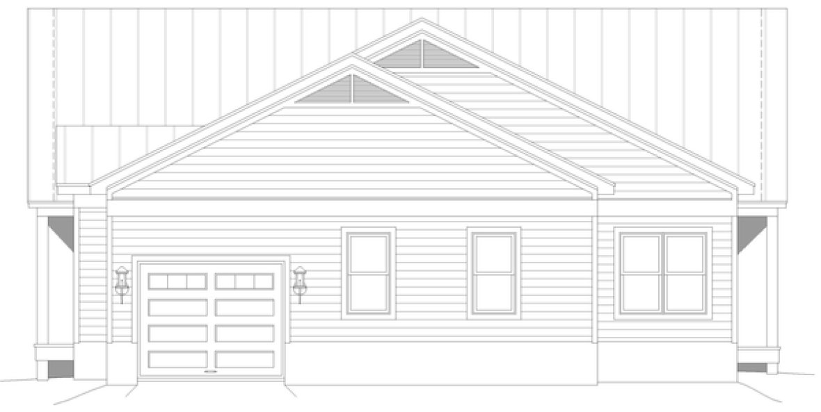 Left Elevation for House Plan #693671