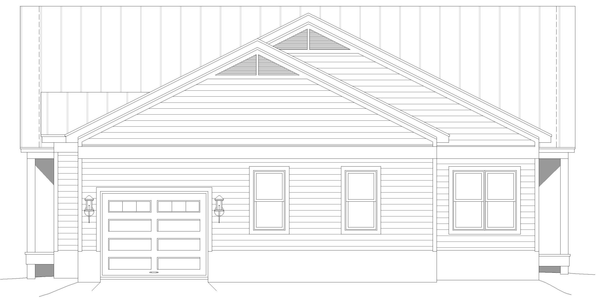 Left Elevation for House Plan #693671