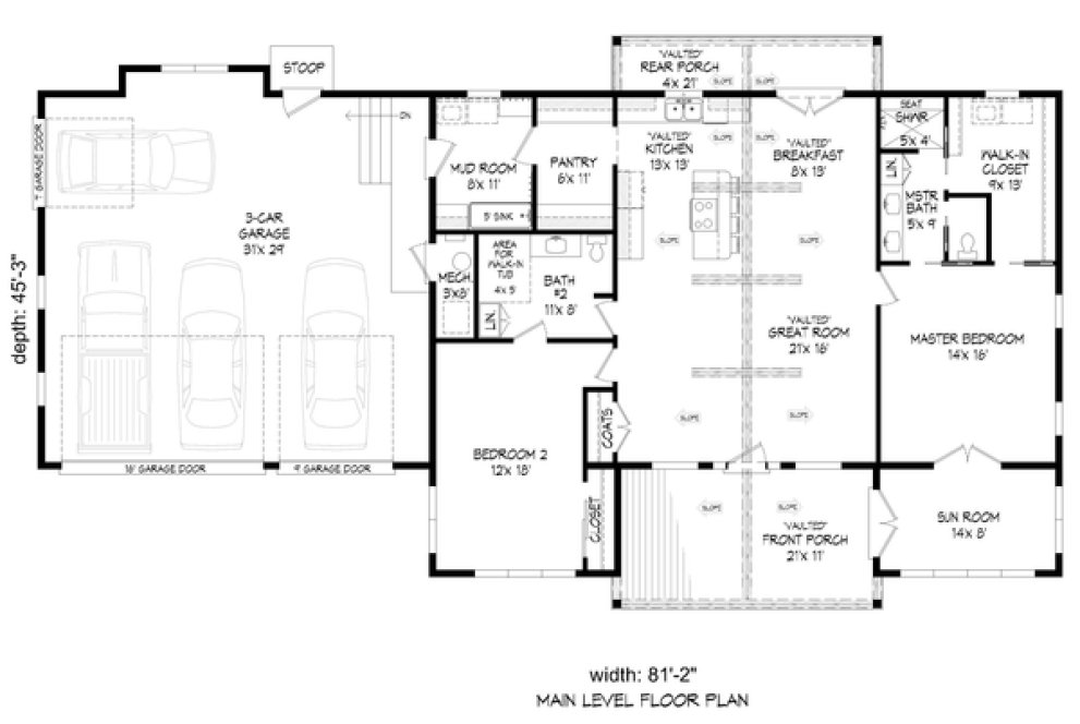 Main Floor Plan for House Plan #693671