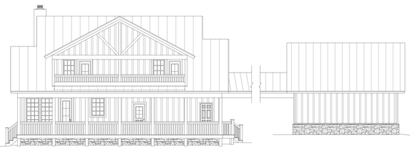 Rear Elevation for House Plan #693791