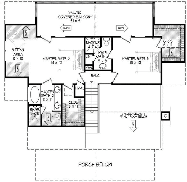 Second Floor Plan for House Plan #693791