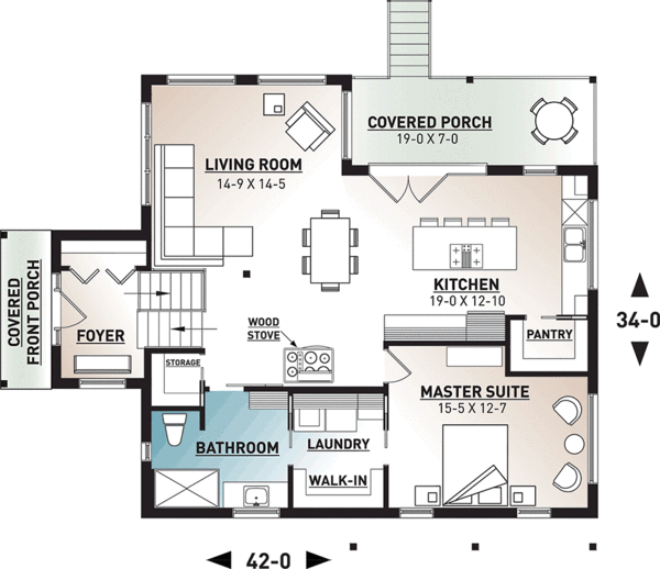 Main Floor Plan for House Plan #141411