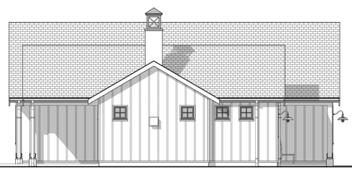 Left Elevation for House Plan #593021