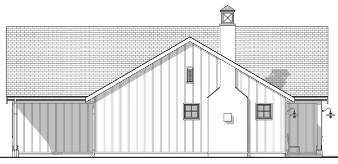 Left Elevation for House Plan #593105