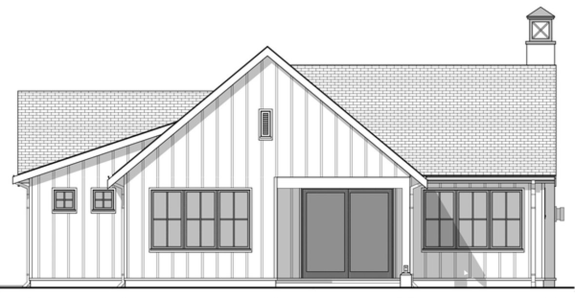 Rear Elevation for House Plan #593105