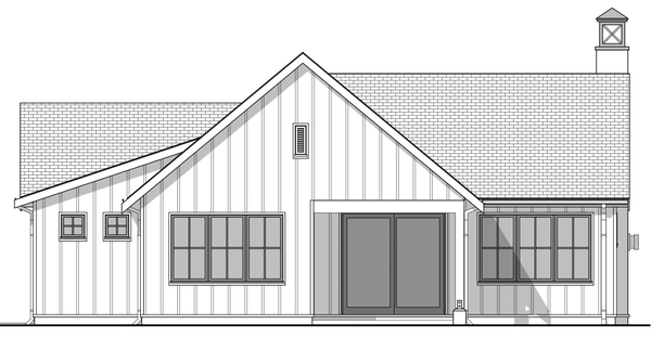 Rear Elevation for House Plan #593105
