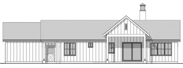 Rear Elevation for House Plan #590041