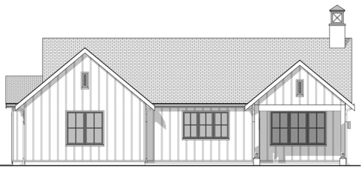 Rear Elevation for House Plan #590051