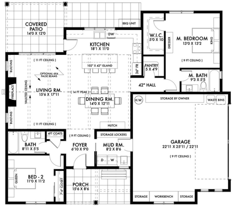 Main Floor Plan for House Plan #590051