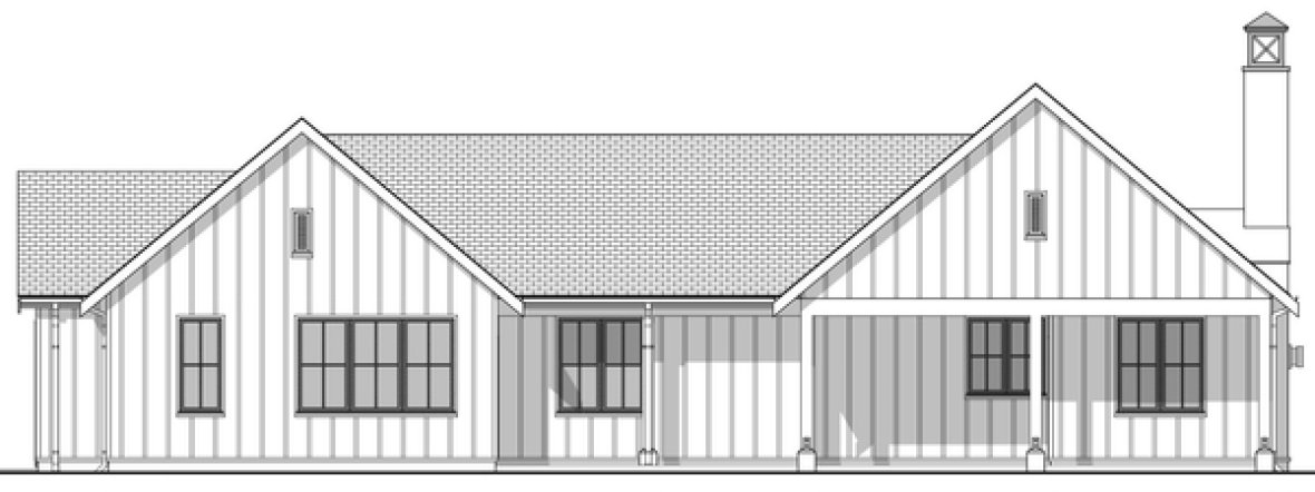 Rear Elevation for House Plan #590061