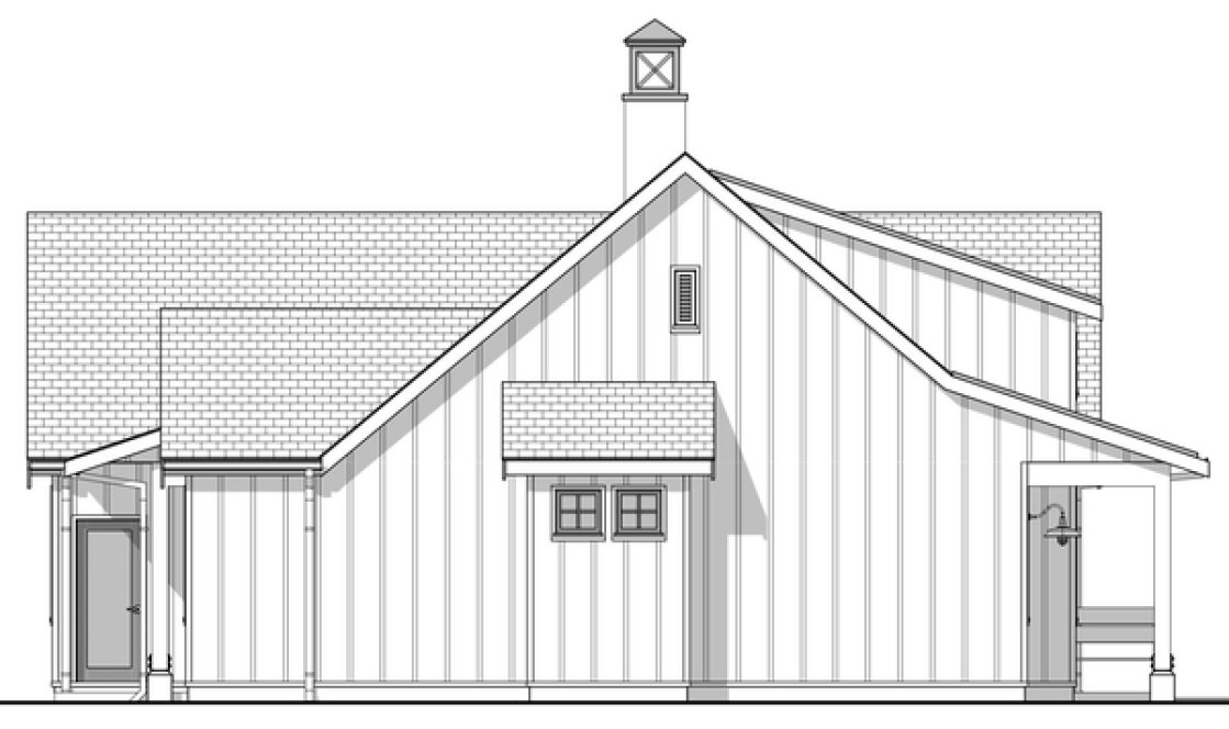 Left Elevation for House Plan #590071