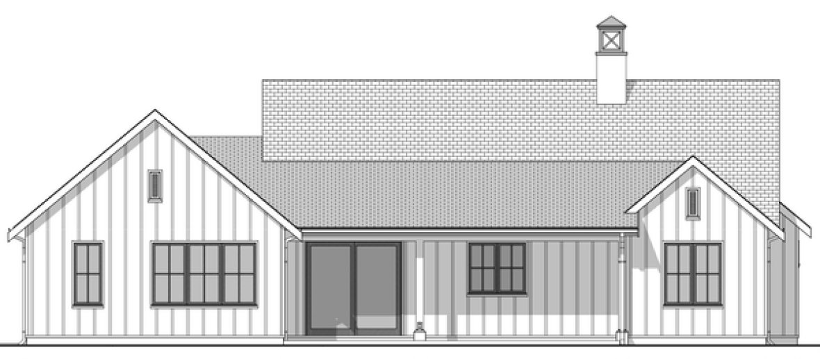 Rear Elevation for House Plan #590071