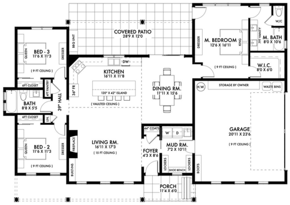 Main Floor Plan for House Plan #590071