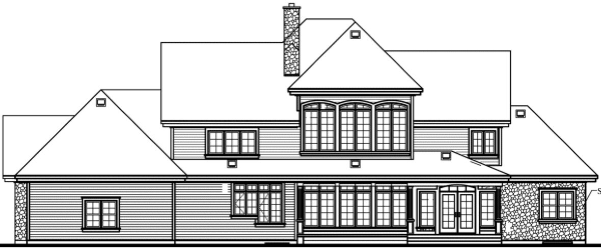 Rear Elevation for House Plan #147582