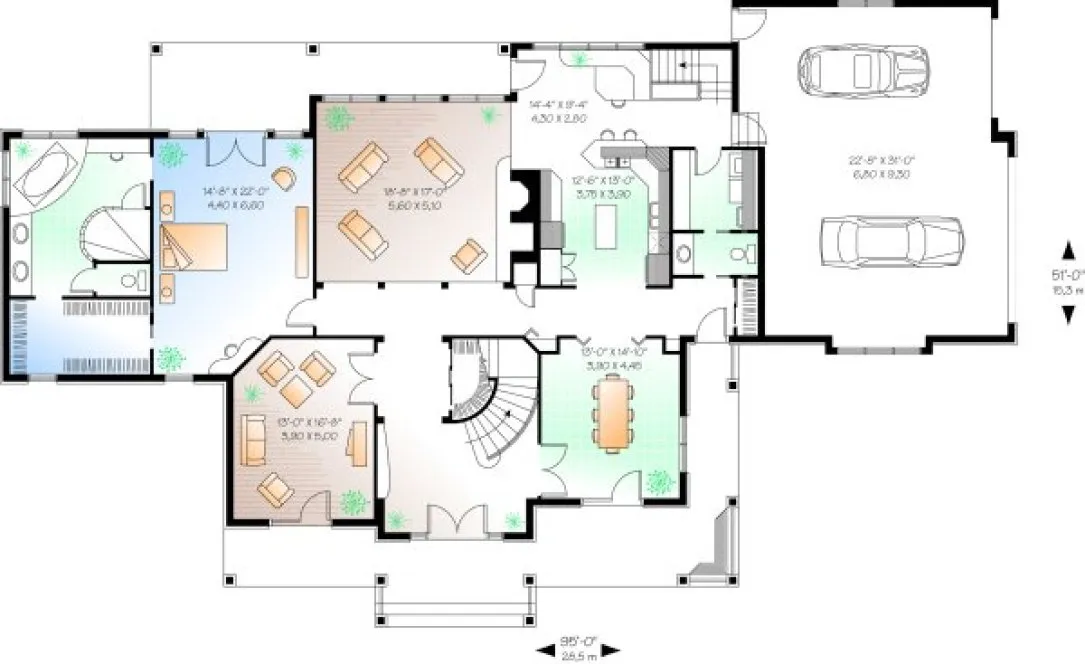Main Floor Plan for House Plan #147582