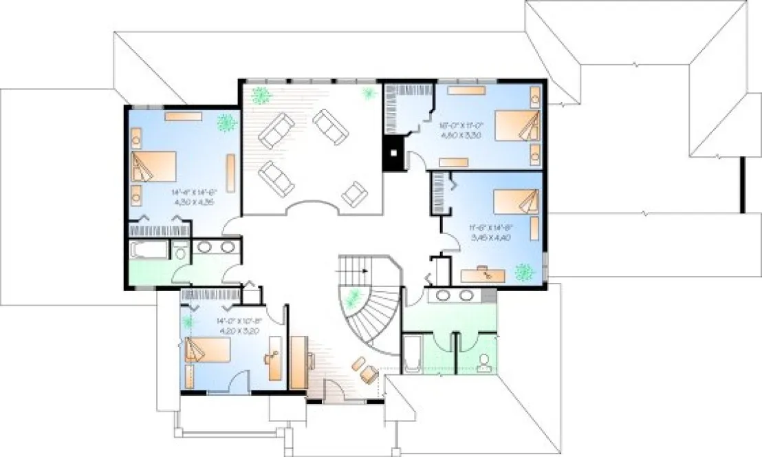 Second Floor Plan for House Plan #147582