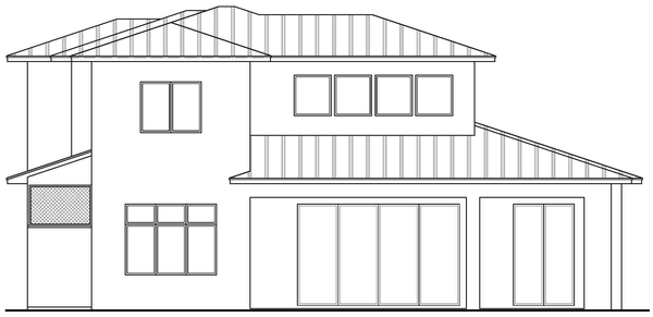 Rear Elevation for House Plan #913082