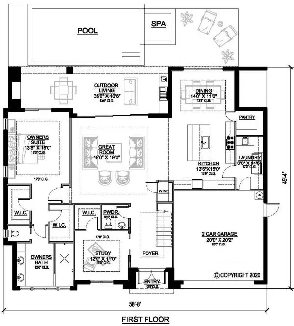 Main Floor Plan for House Plan #913082