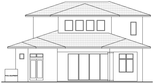 Rear Elevation for House Plan #919703