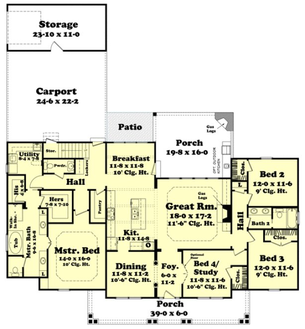 Main Floor Plan for House Plan #300242