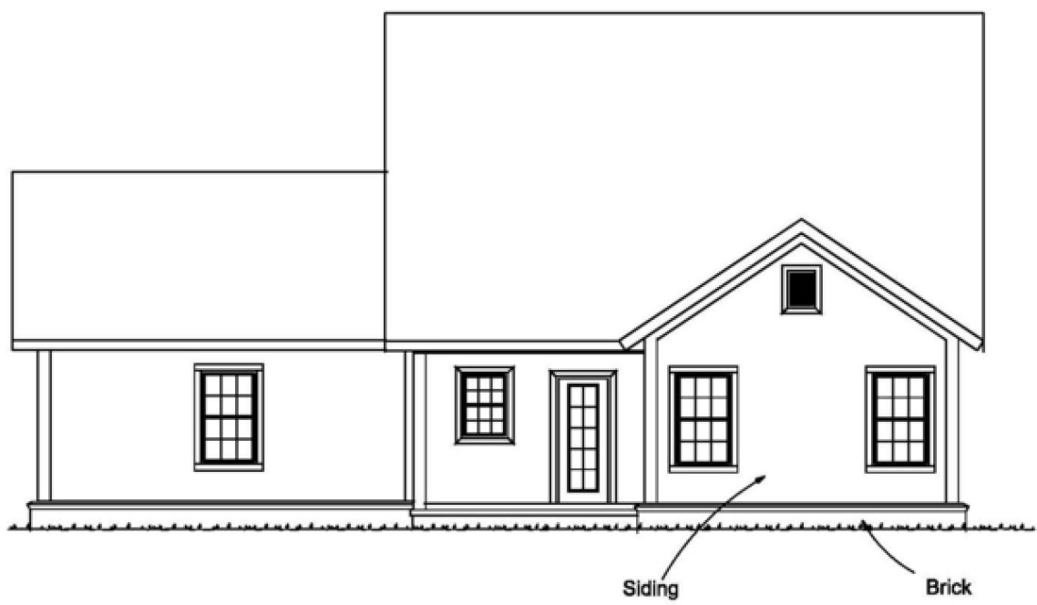 Rear Elevation for House Plan #243322