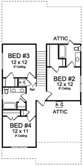 Second Floor Plan for House Plan #243322