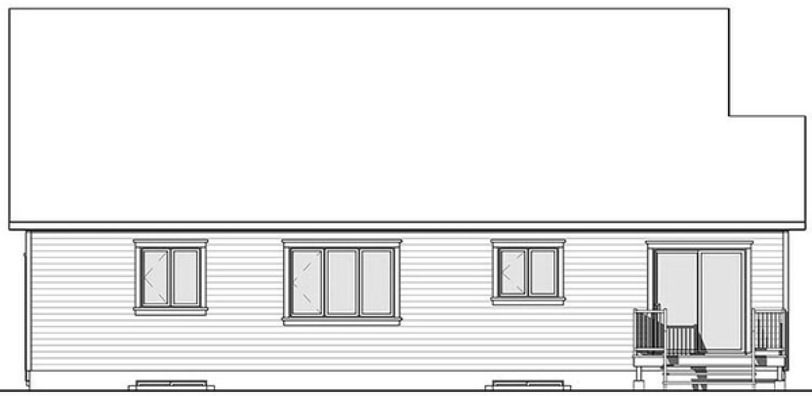 Rear Elevation for House Plan #144832
