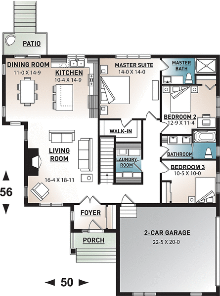 Main Floor Plan for House Plan #144832