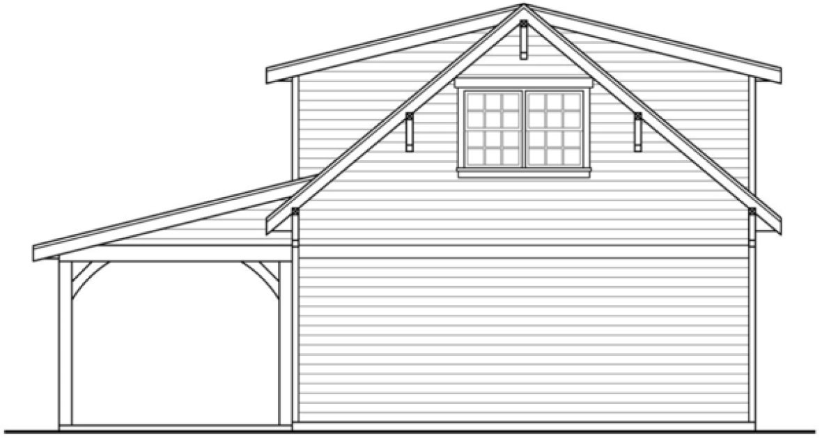 Rear Elevation for House Plan #346381