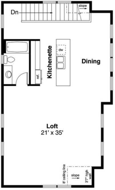 Second Floor Plan for House Plan #346381