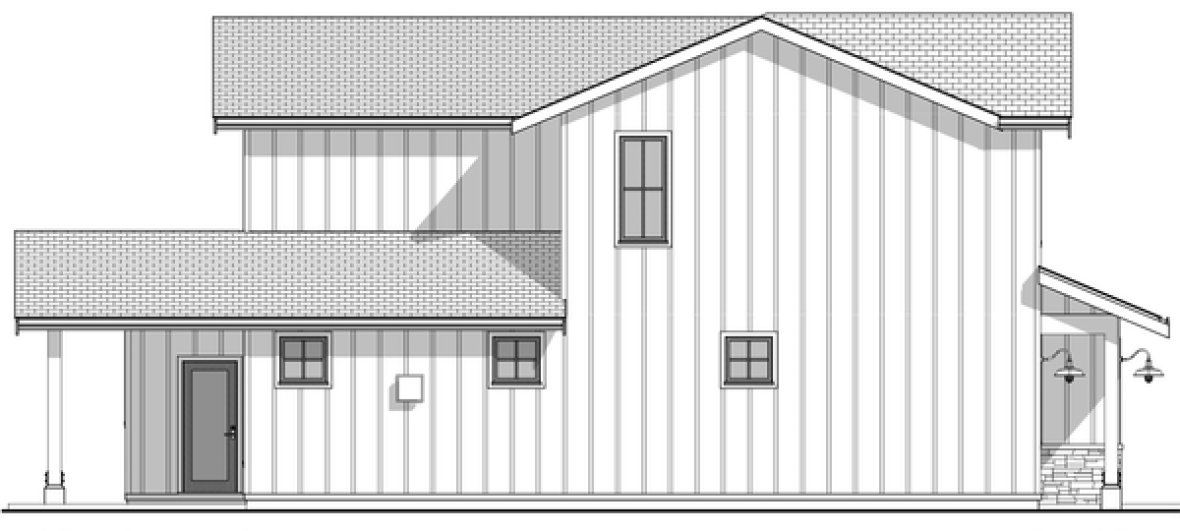 Left Elevation for House Plan #599922