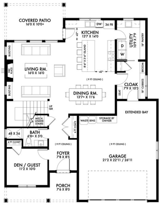 Main Floor Plan for House Plan #599922