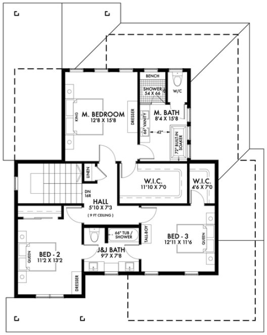 Second Floor Plan for House Plan #599922