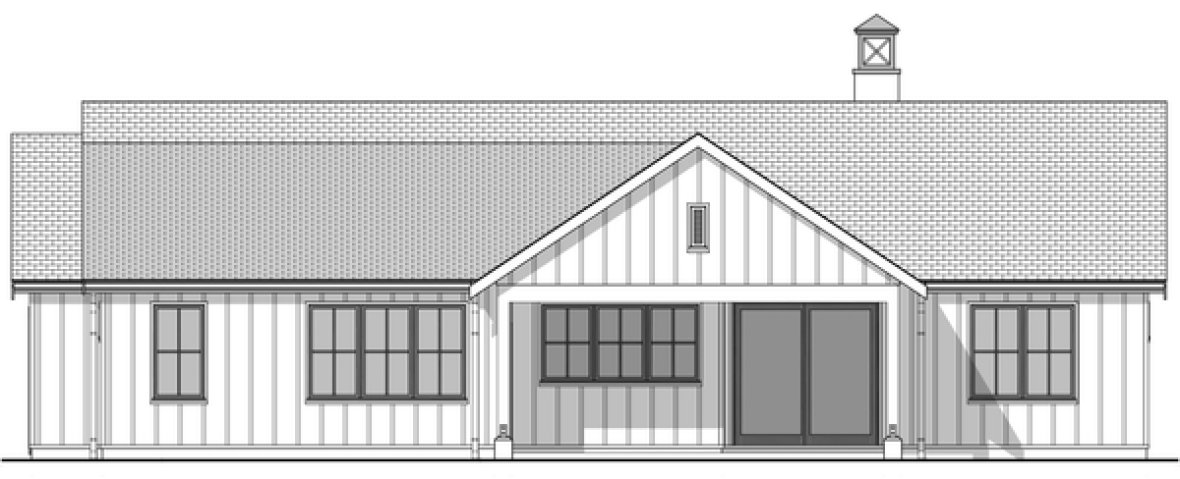 Rear Elevation for House Plan #596261