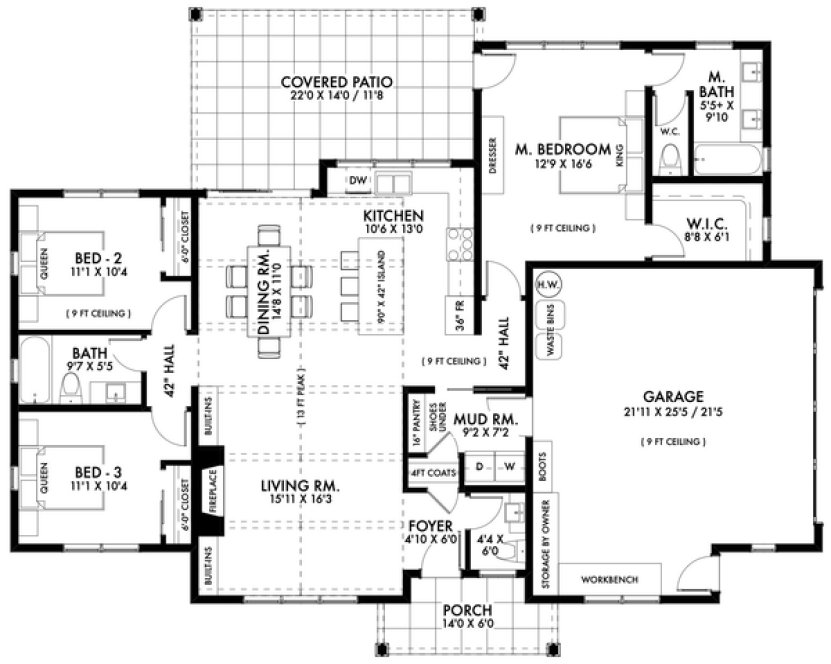 Main Floor Plan for House Plan #596261