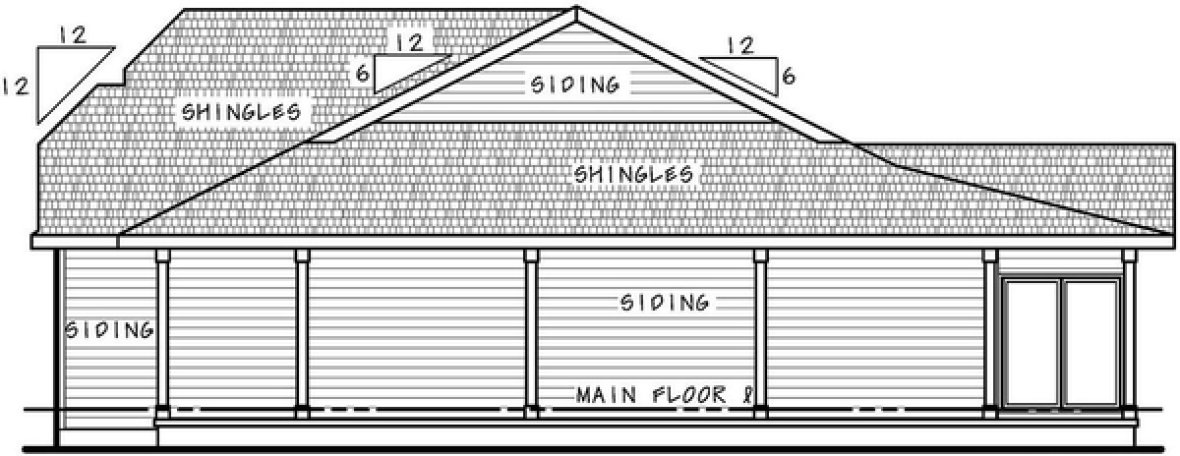 Right Elevation for House Plan #159531