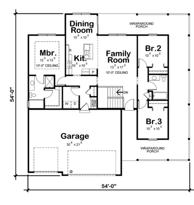 Main Floor Plan for House Plan #159531