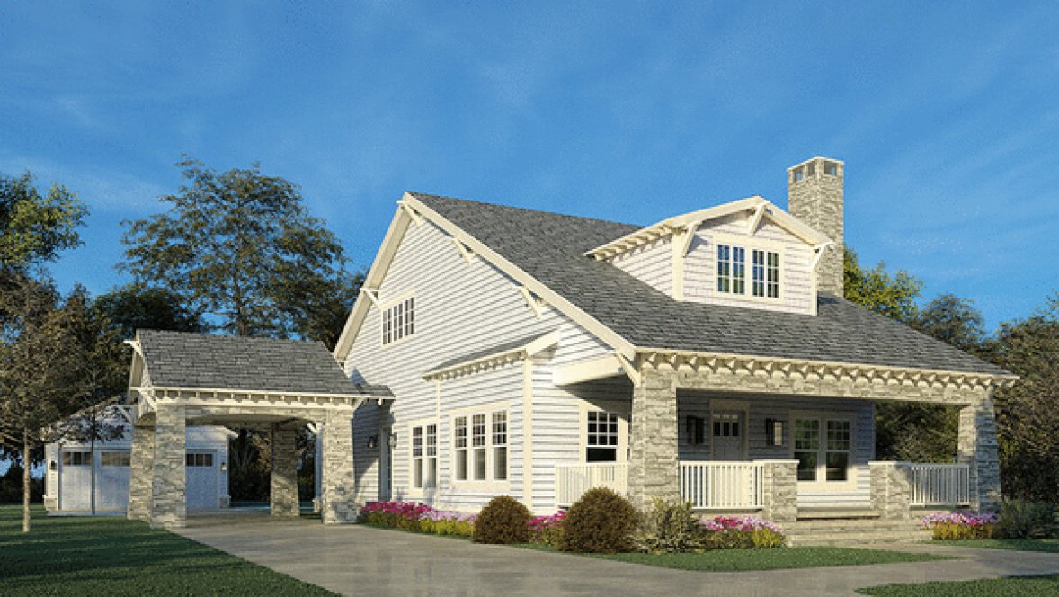 Left Elevation for House Plan #318532