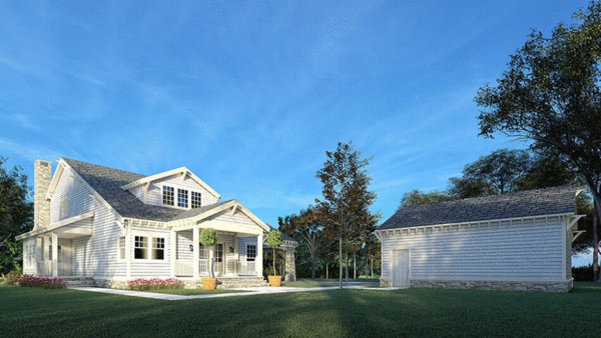 Rear Elevation for House Plan #318532