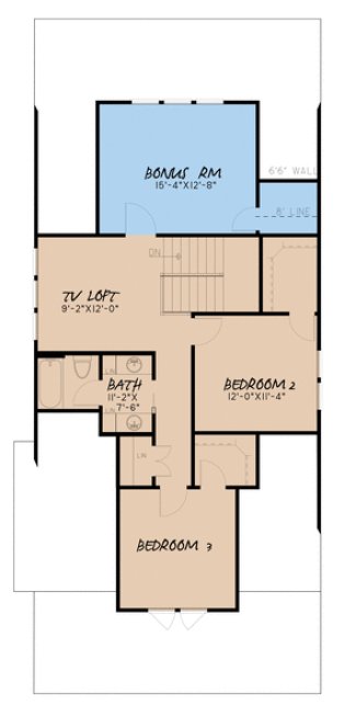 Second Floor Plan for House Plan #318532