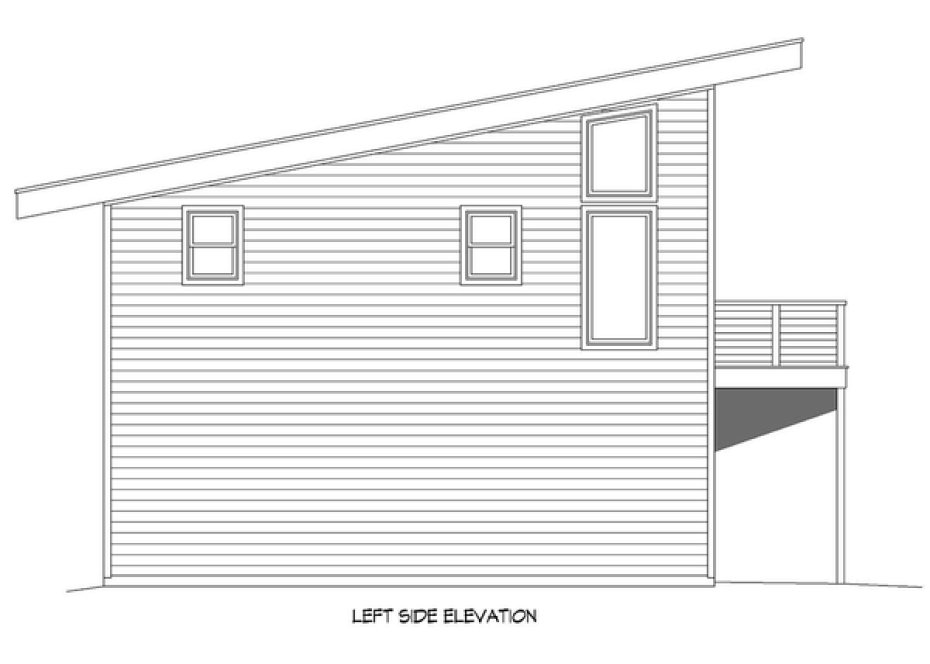 Left Elevation for House Plan #696780