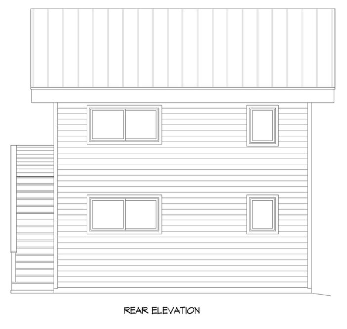 Rear Elevation for House Plan #696780