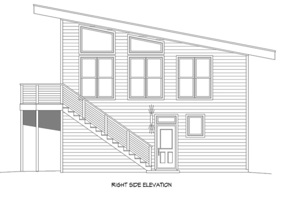 Right Elevation for House Plan #696780