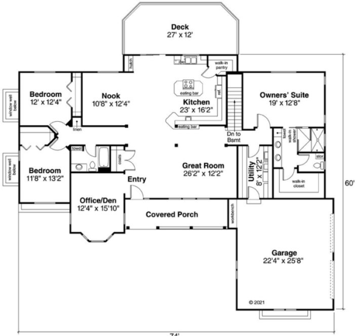 Main Floor Plan for House Plan #346932