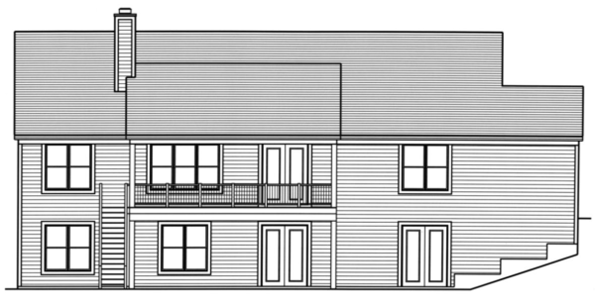Rear Elevation for House Plan #539502