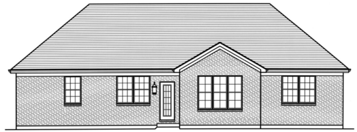 Rear Elevation for House Plan #531791