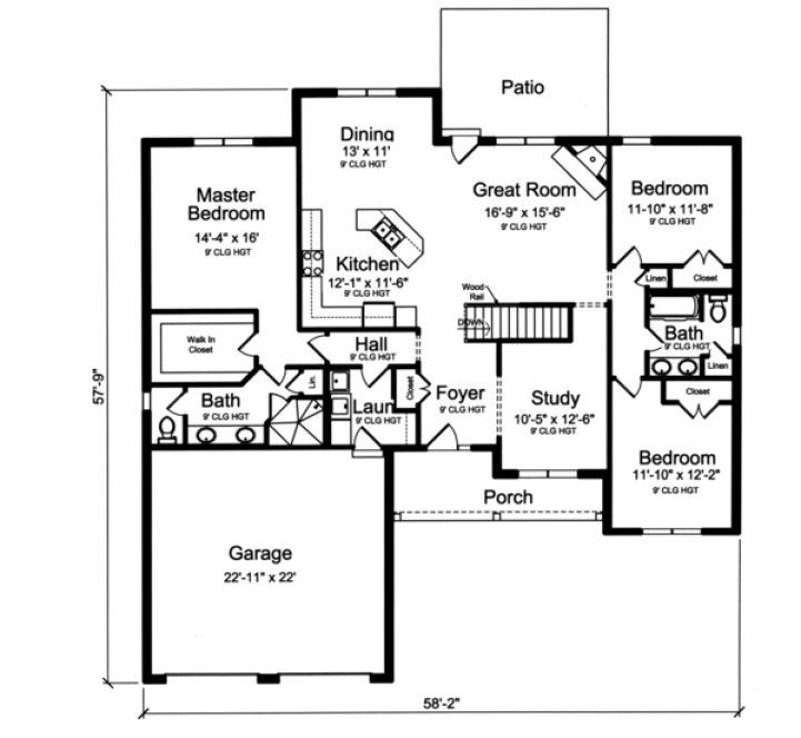 Main Floor Plan for House Plan #531791
