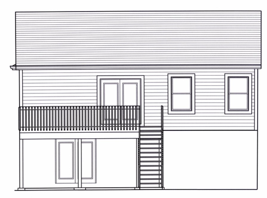 Rear Elevation for House Plan #539201
